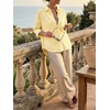 image:imageCicy Bell Womens Oversized Button Down Shirts Half Sleeve Collared TopsStriped Yellow