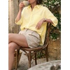 image:imageCicy Bell Womens Oversized Button Down Shirts Half Sleeve Collared TopsStriped Yellow