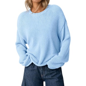 image:imageCicy Bell Womens Long Sleeve Sweater Crew Neck Casual Pullover Knit TopsSky Blue