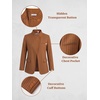 image:imageCicy Bell Women Plaid Blazer Business Stand Collar Open Front Suit JacketPolka Dotswhite