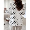 image:imageCicy Bell Women Plaid Blazer Business Stand Collar Open Front Suit JacketPolka Dotswhite