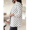 image:imageCicy Bell Women Plaid Blazer Business Stand Collar Open Front Suit JacketPolka Dotswhite