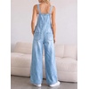 image:imageCicy Bell Womens Bib Denim Overalls Adjustable Straps Flared Jean JumpsuitLight Blue