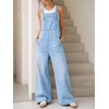 image:imageCicy Bell Womens Bib Denim Overalls Adjustable Straps Flared Jean JumpsuitLight Blue