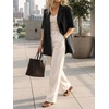 image:imageCicy Bell Womens Short Sleeve Oversized Blazers Lapel Button Down JacketsBlack