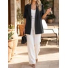 image:imageCicy Bell Womens Short Sleeve Oversized Blazers Lapel Button Down JacketsBlack