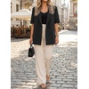 image:imageCicy Bell Womens Short Sleeve Oversized Blazers Lapel Button Down JacketsBlack