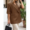 image:imageCicy Bell Womens Short Sleeve Oversized Blazers Lapel Button Down JacketsBrown