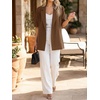 image:imageCicy Bell Womens Short Sleeve Oversized Blazers Lapel Button Down JacketsBrown
