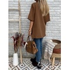 image:imageCicy Bell Womens Short Sleeve Oversized Blazers Lapel Button Down JacketsBrown