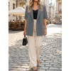image:imageCicy Bell Womens Short Sleeve Oversized Blazers Lapel Button Down JacketsDark Grey