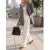image:imageCicy Bell Womens Short Sleeve Oversized Blazers Lapel Button Down JacketsDark Grey