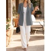 image:imageCicy Bell Womens Short Sleeve Oversized Blazers Lapel Button Down JacketsDark Grey