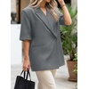 image:imageCicy Bell Womens Short Sleeve Oversized Blazers Lapel Button Down JacketsDark Grey
