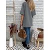 image:imageCicy Bell Womens Short Sleeve Oversized Blazers Lapel Button Down JacketsDark Grey