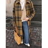 image:imageCicy Bell Womens Plaid Trench Coat Fall Lapel Single Breasted Long JacketArmy Green