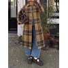 image:imageCicy Bell Womens Plaid Trench Coat Fall Lapel Single Breasted Long JacketArmy Green