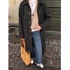 image:imageCicy Bell Womens Plaid Trench Coat Fall Lapel Single Breasted Long JacketSolid Black