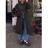 image:imageCicy Bell Womens Plaid Trench Coat Fall Lapel Single Breasted Long JacketSolid Black