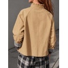 image:imageCicy Bell Womens Ruffle Short Trench Coat Single Breasted Cropped JacketsLight Khaki