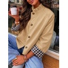 image:imageCicy Bell Womens Ruffle Short Trench Coat Single Breasted Cropped JacketsLight Khaki