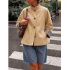 image:imageCicy Bell Womens Ruffle Short Trench Coat Single Breasted Cropped JacketsLight Khaki