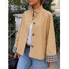 image:imageCicy Bell Womens Ruffle Short Trench Coat Single Breasted Cropped JacketsLight Khaki