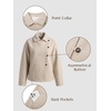 image:imageCicy Bell Womens Cropped Faux Wool Jackets Button Down Collared Pea CoatsBlacksolid
