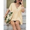 image:imageCicy Bell Womens Summer Peplum Tops Babydoll Short Sleeve V Neck T ShirtsBeige