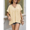 image:imageCicy Bell Womens Summer Peplum Tops Babydoll Short Sleeve V Neck T ShirtsBeige