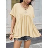 image:imageCicy Bell Womens Summer Peplum Tops Babydoll Short Sleeve V Neck T ShirtsBeige