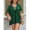 image:imageCicy Bell Womens Summer Peplum Tops Babydoll Short Sleeve V Neck T ShirtsDark Green