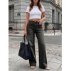 image:imageCicy Bell Womens Wide Leg Jeans High Waisted Straight Leg Denim PantsBlack